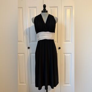 Evan Picone Black and White Midi Dress